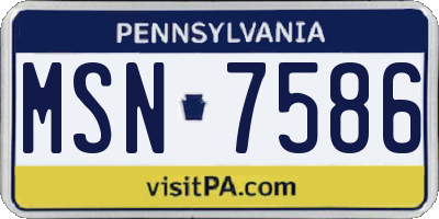 PA license plate MSN7586