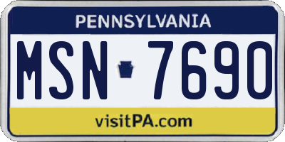 PA license plate MSN7690