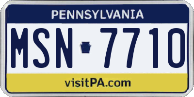 PA license plate MSN7710