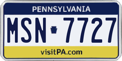 PA license plate MSN7727