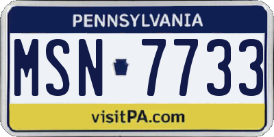 PA license plate MSN7733