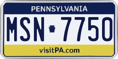 PA license plate MSN7750