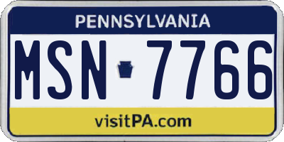 PA license plate MSN7766