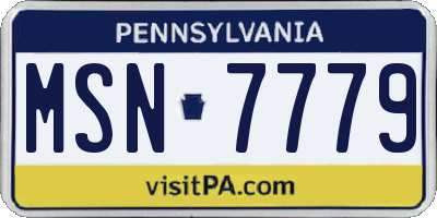 PA license plate MSN7779