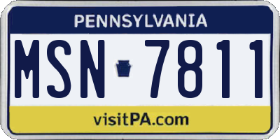 PA license plate MSN7811