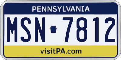 PA license plate MSN7812