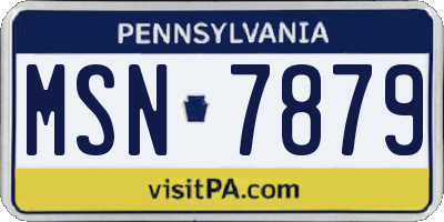 PA license plate MSN7879