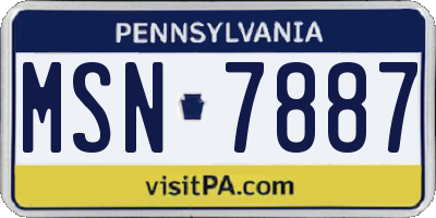 PA license plate MSN7887