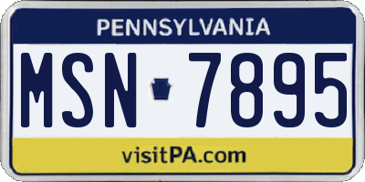 PA license plate MSN7895