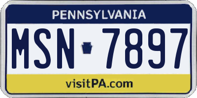 PA license plate MSN7897