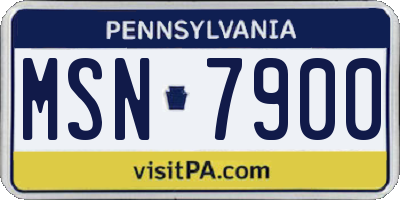 PA license plate MSN7900