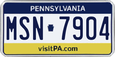 PA license plate MSN7904