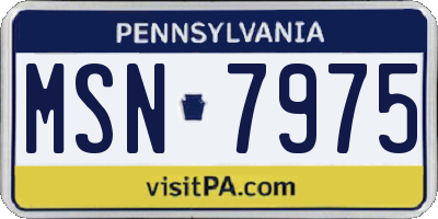 PA license plate MSN7975