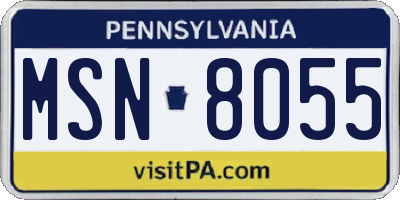 PA license plate MSN8055