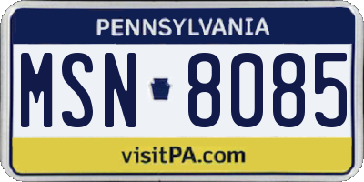 PA license plate MSN8085