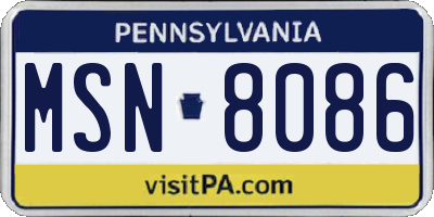 PA license plate MSN8086