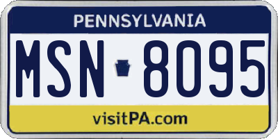 PA license plate MSN8095