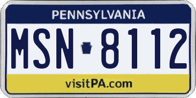 PA license plate MSN8112