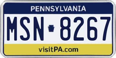 PA license plate MSN8267