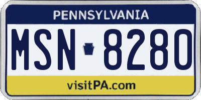 PA license plate MSN8280