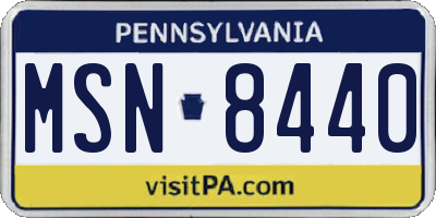PA license plate MSN8440