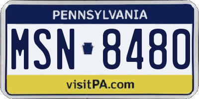 PA license plate MSN8480