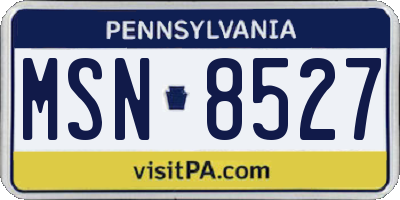 PA license plate MSN8527