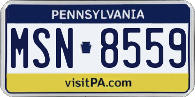 PA license plate MSN8559