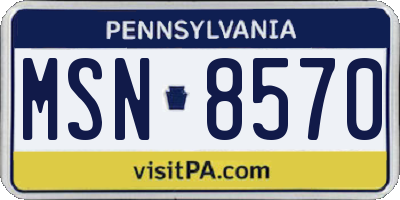 PA license plate MSN8570