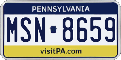 PA license plate MSN8659