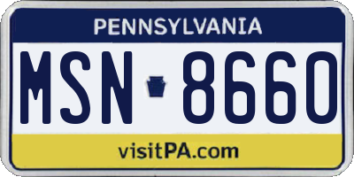 PA license plate MSN8660