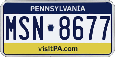 PA license plate MSN8677