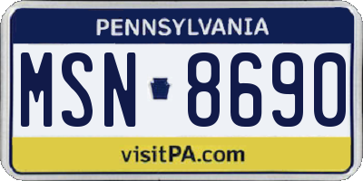 PA license plate MSN8690
