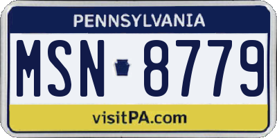 PA license plate MSN8779