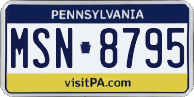 PA license plate MSN8795