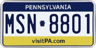PA license plate MSN8801