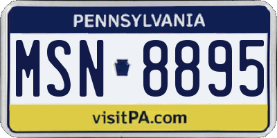 PA license plate MSN8895