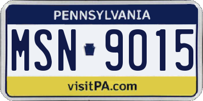 PA license plate MSN9015