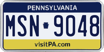 PA license plate MSN9048