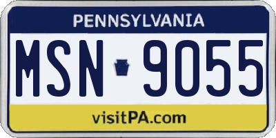 PA license plate MSN9055