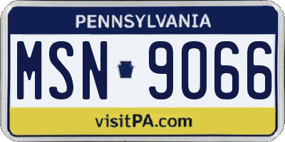 PA license plate MSN9066