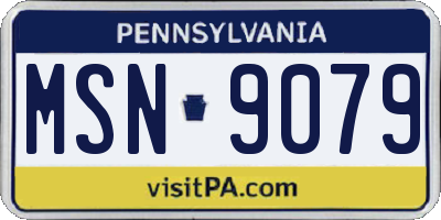 PA license plate MSN9079