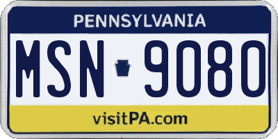 PA license plate MSN9080