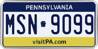 PA license plate MSN9099
