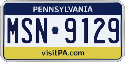 PA license plate MSN9129