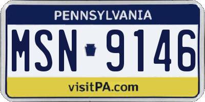 PA license plate MSN9146