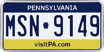 PA license plate MSN9149