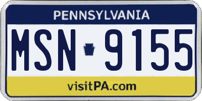 PA license plate MSN9155