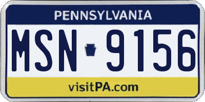 PA license plate MSN9156