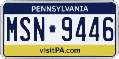 PA license plate MSN9446